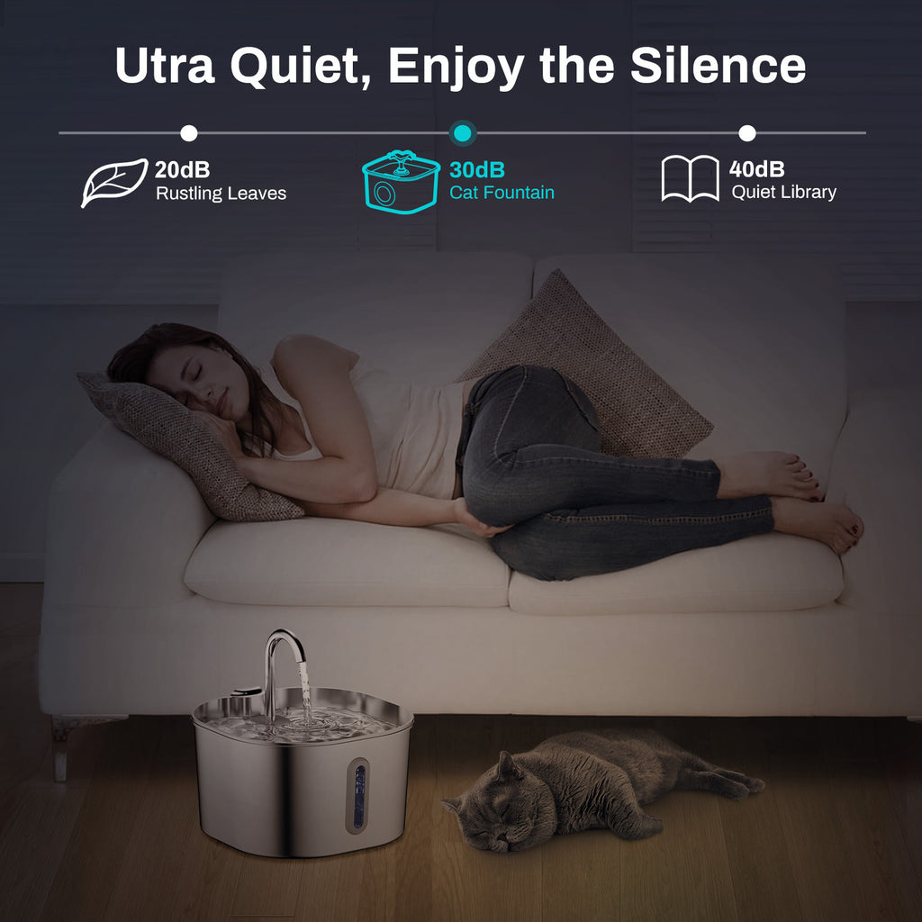 Orvella™  Ultra-Quiet Stainless Steel Pet Water Fountain