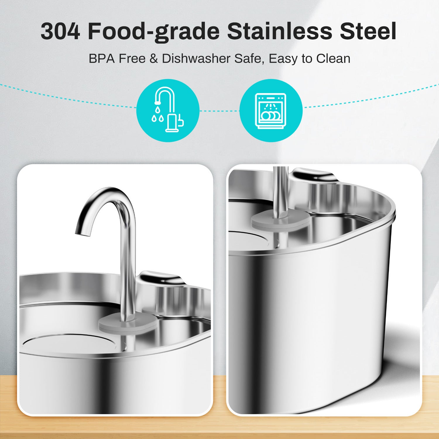 Orvella™  Ultra-Quiet Stainless Steel Pet Water Fountain